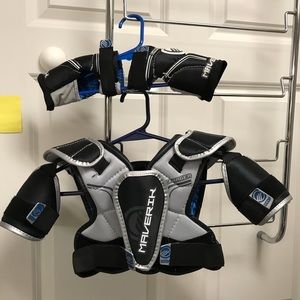 XS Lacrosse elbow pads and chest/shoulder pads